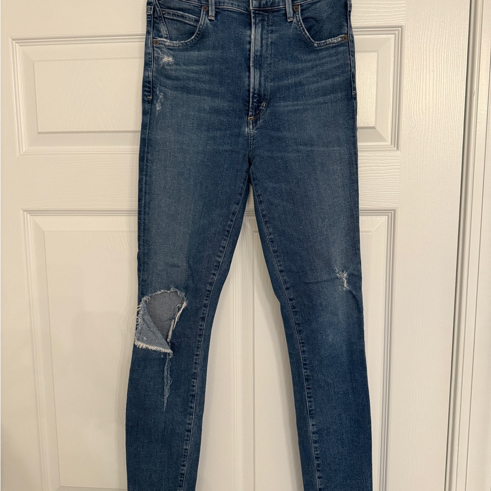 Citizens Of Humanity Dark Blue Distressed Skinny Jeans